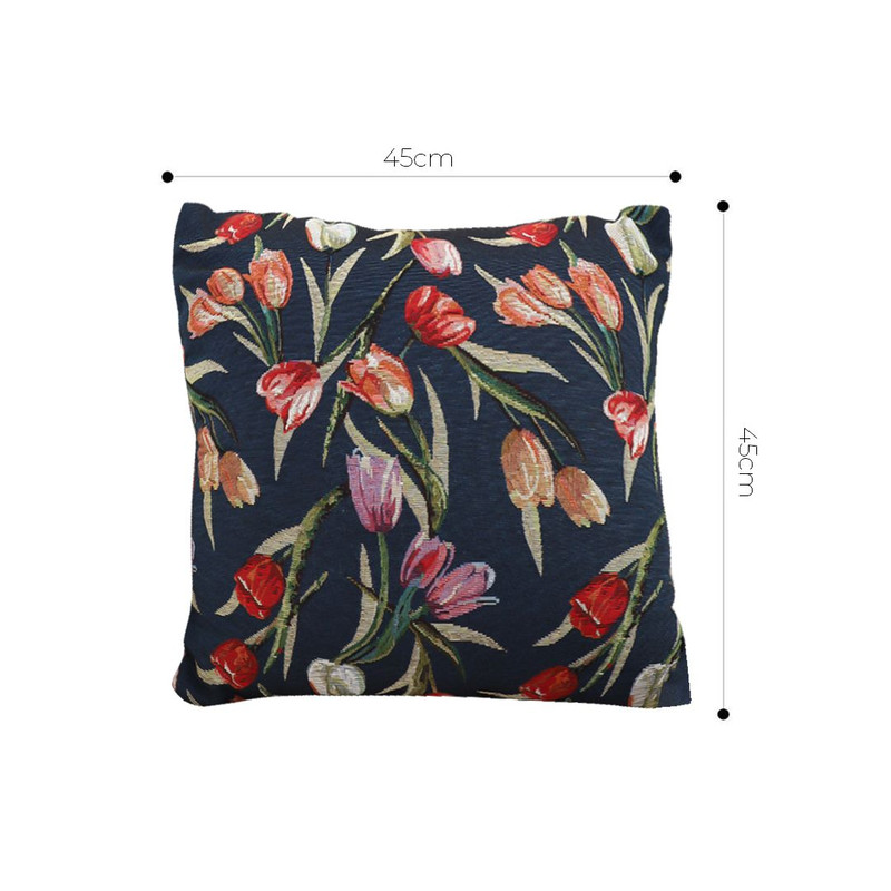 SOGA 2X 45cm Botanical Floral Pillowcase Dark 5