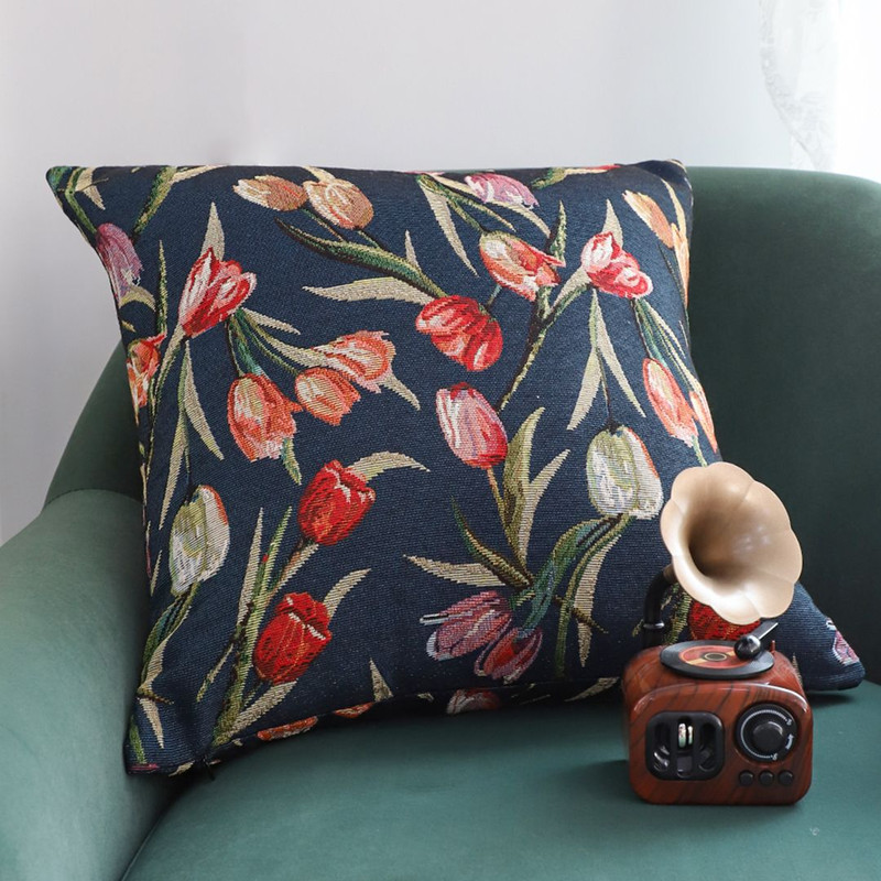 SOGA 2X 45cm Botanical Floral Pillowcase Dark 6