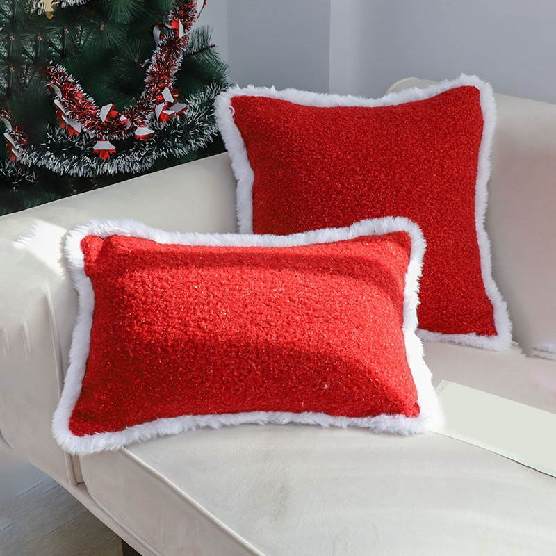 SOGA 2X 30x50cm Luxe Burgundy Textured Lumbar Pillow Cover 3