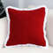 SOGA 2X 45cm Plush Crimson Red Square Pillow Cover 0