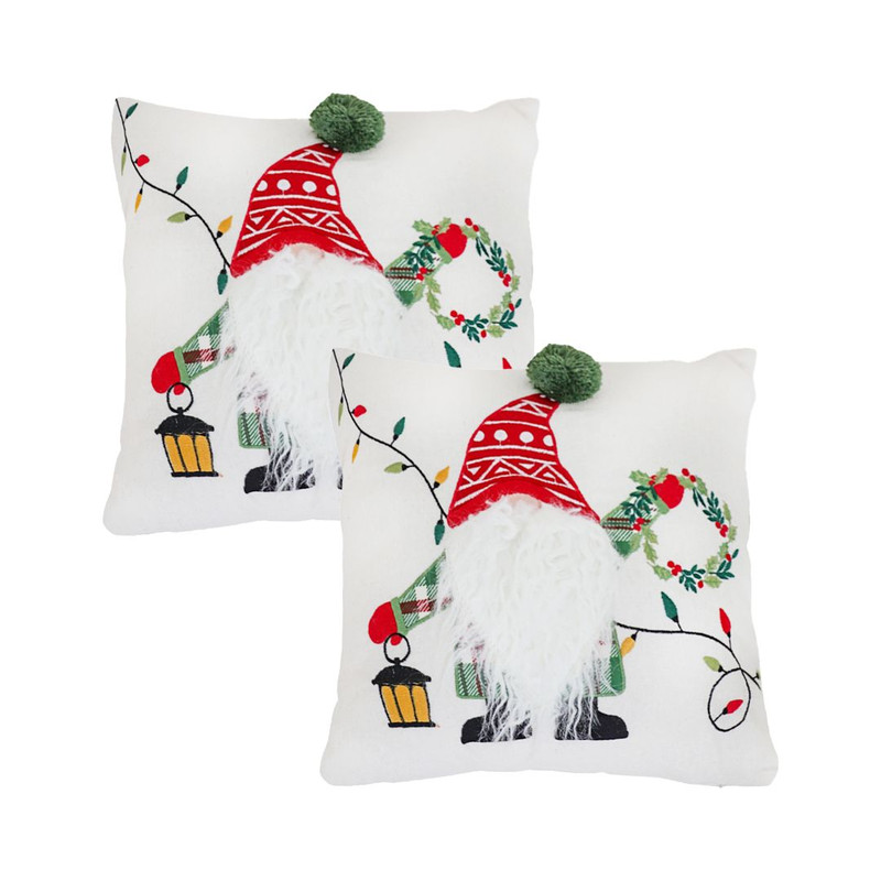 SOGA 2X 45cm Festive Gnome Christmas Pillow Cover 1