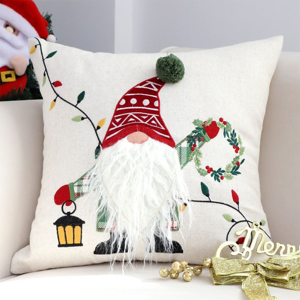 SOGA 2X 45cm Festive Gnome Christmas Pillow Cover 0