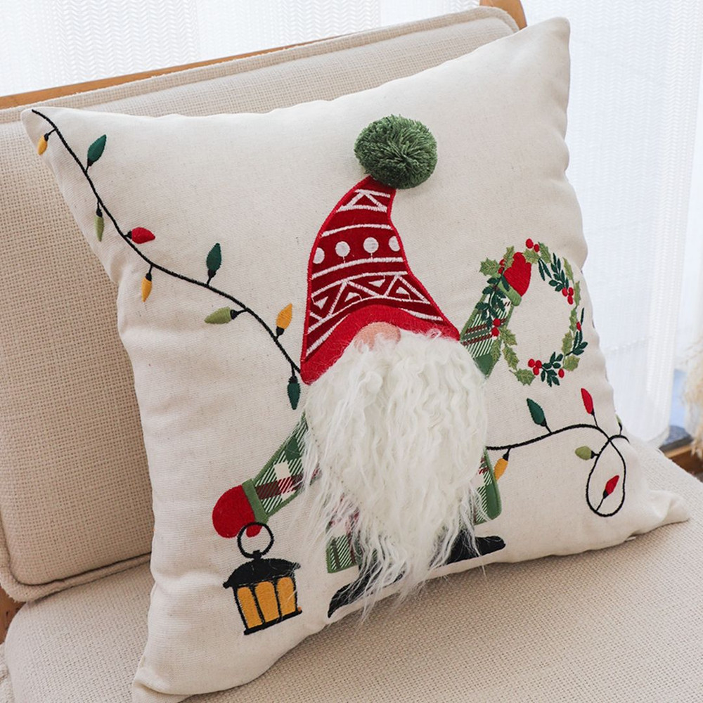 SOGA 2X 45cm Festive Gnome Christmas Pillow Cover 3