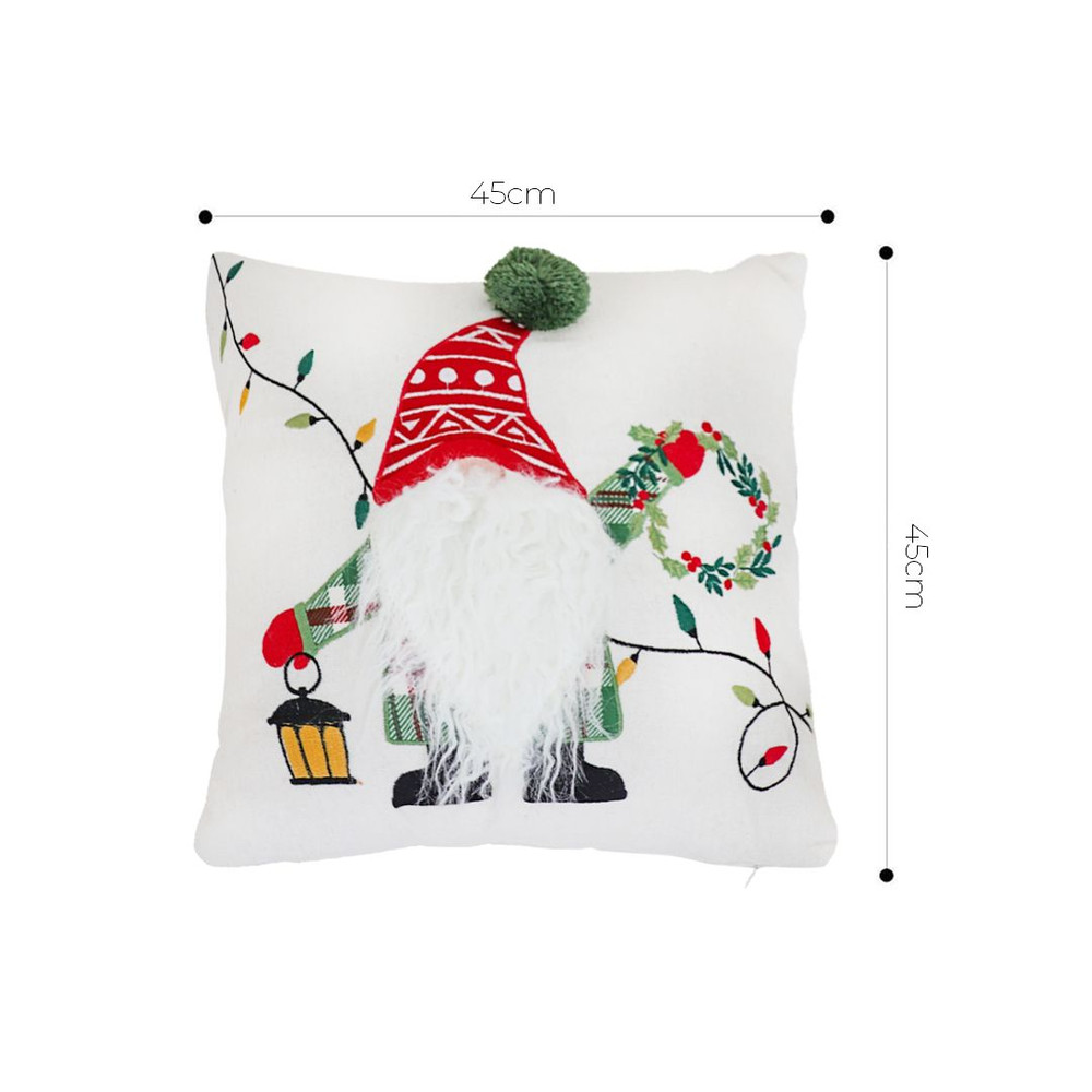 SOGA 2X 45cm Festive Gnome Christmas Pillow Cover 2