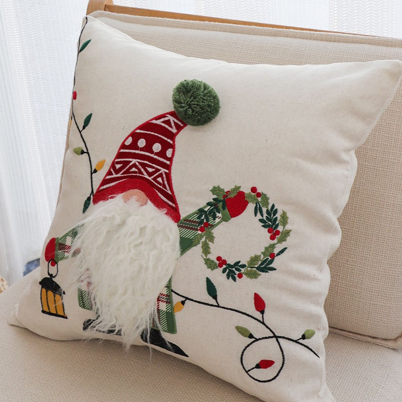 SOGA 2X 45cm Festive Gnome Christmas Pillow Cover 6