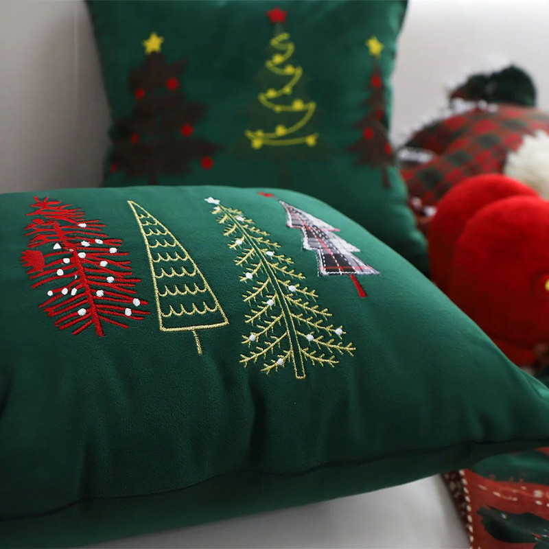 SOGA 2X 30x50cm Christmas Tree Pillowcase Green 5