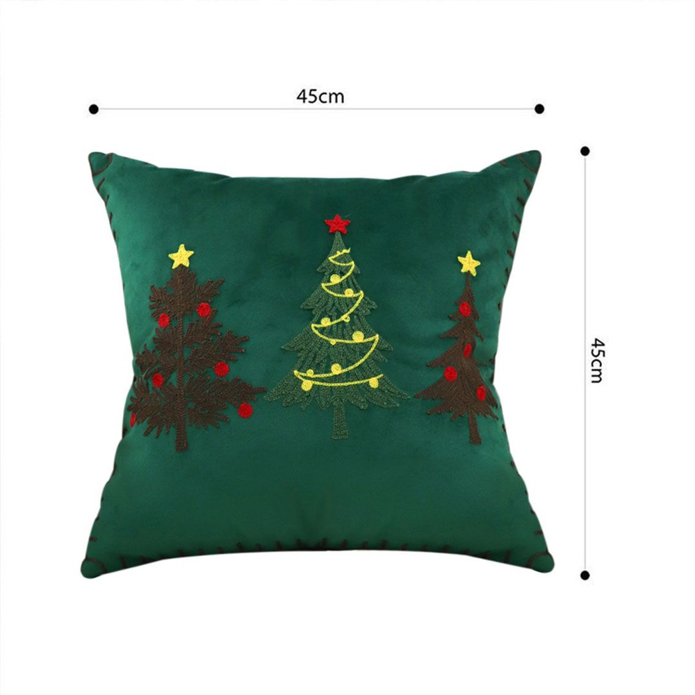 SOGA 2X 45cm Christmas Tree Trio Pillowcase Green 4
