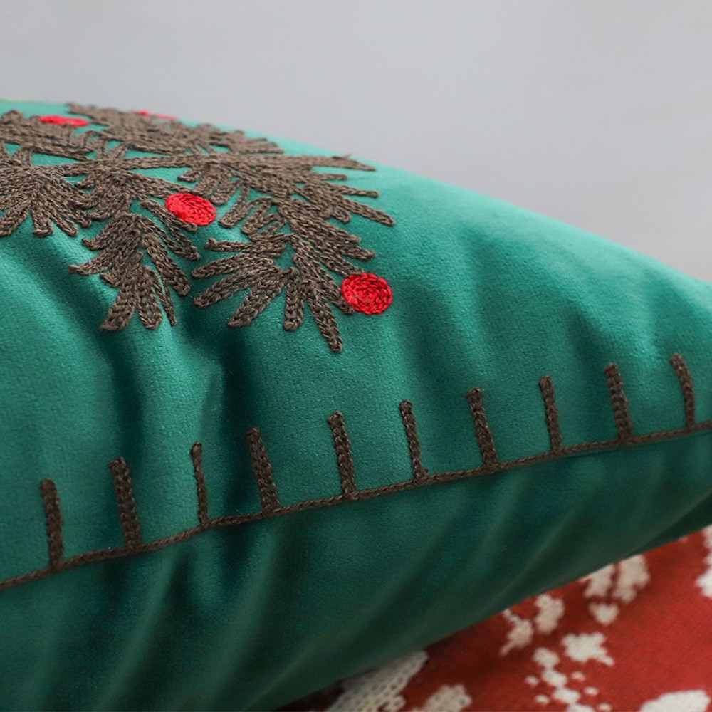 SOGA 2X 45cm Christmas Tree Trio Pillowcase Green 5