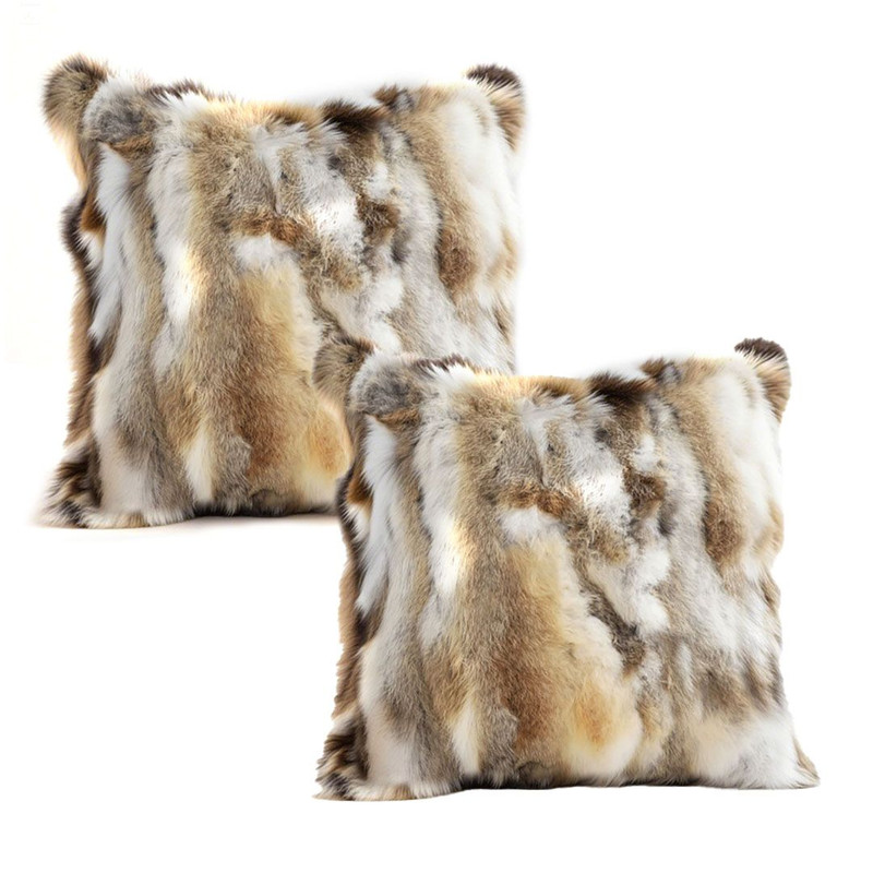 SOGA 2X 45cm Faux Fur Luxury Pillowcase Mixed 1