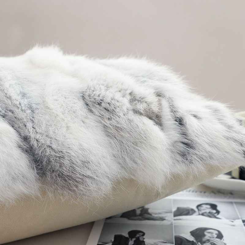 SOGA 2X 30x50cm Luxury Faux Fur Pillowcase GrayWhite 5
