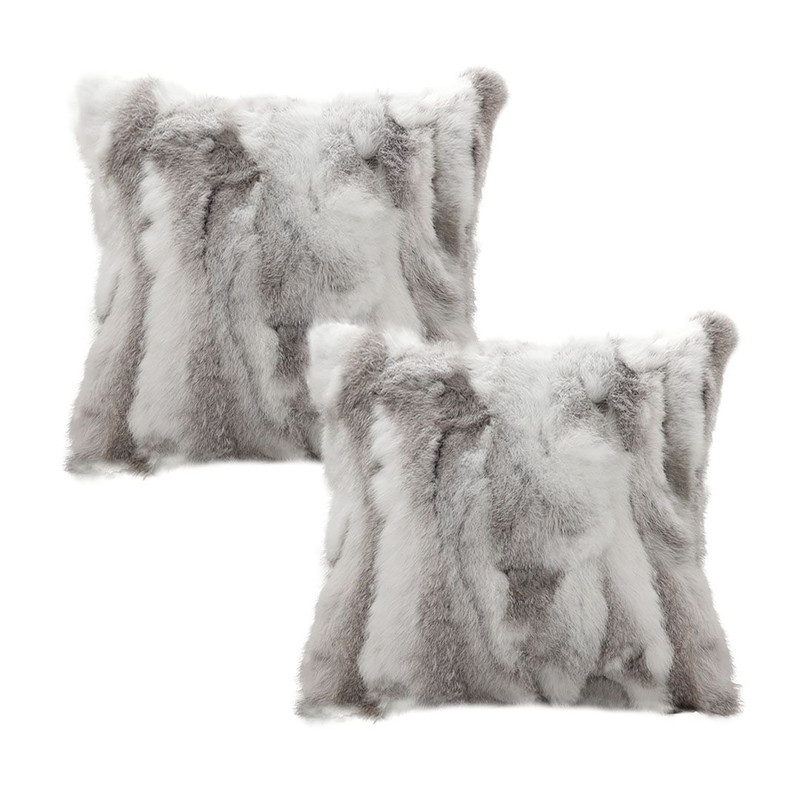 SOGA 2X 45cm Premium White Faux Fur Pillowcase 1