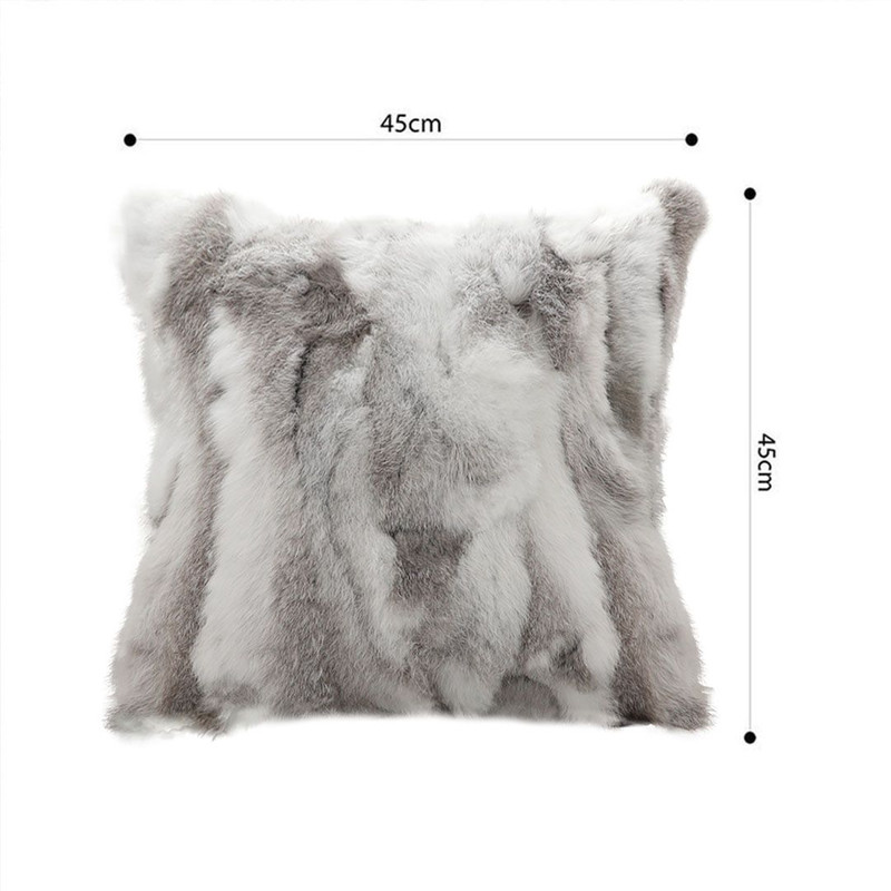 SOGA 2X 45cm Premium White Faux Fur Pillowcase 2