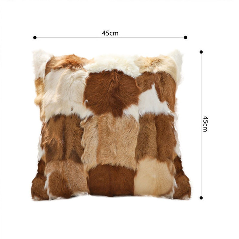 SOGA 2X 45cm Cowhide Patchwork Pillowcase 4