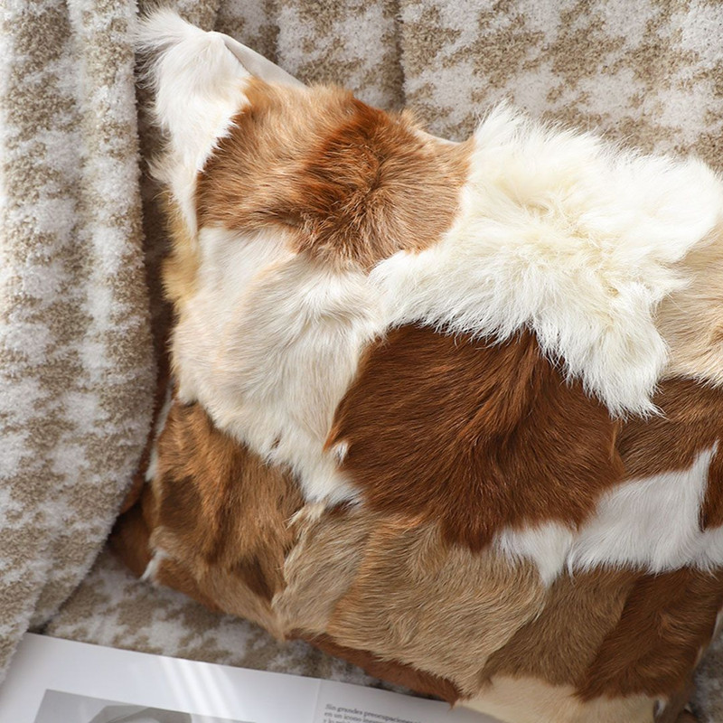 SOGA 2X 45cm Cowhide Patchwork Pillowcase 6