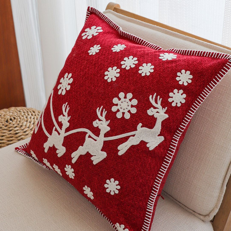 SOGA 2X 45cm Festive Reindeer Snowflake Christmas Pillowcase 2