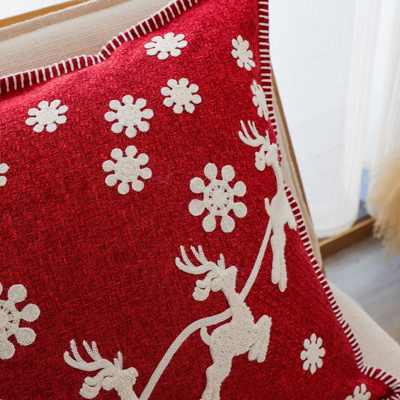 SOGA 2X 45cm Festive Reindeer Snowflake Christmas Pillowcase 3