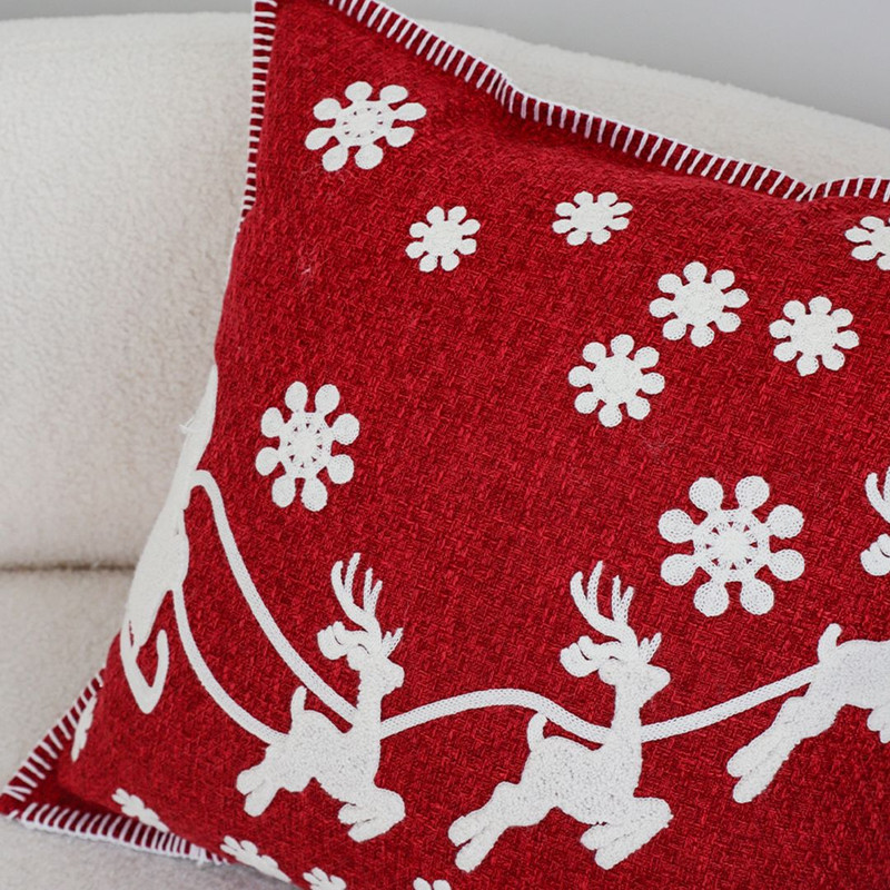 SOGA 2X 45cm Festive Reindeer Snowflake Christmas Pillowcase 4