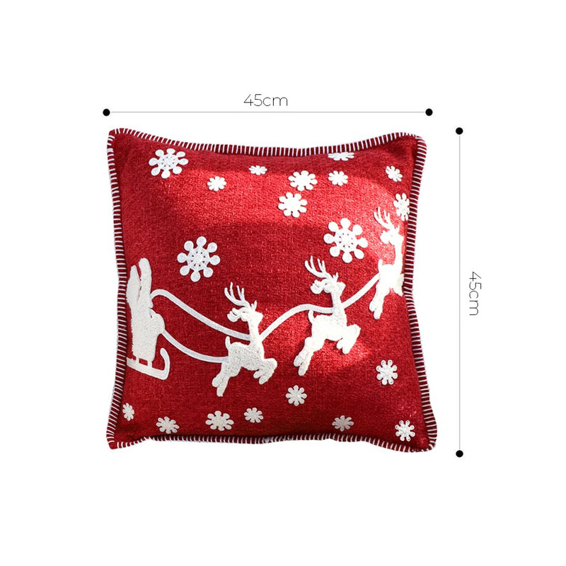 SOGA 2X 45cm Festive Reindeer Snowflake Christmas Pillowcase 5