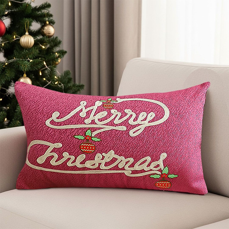 SOGA 2X 40x60cm Elegant Merry Christmas Script Pillowcase 3