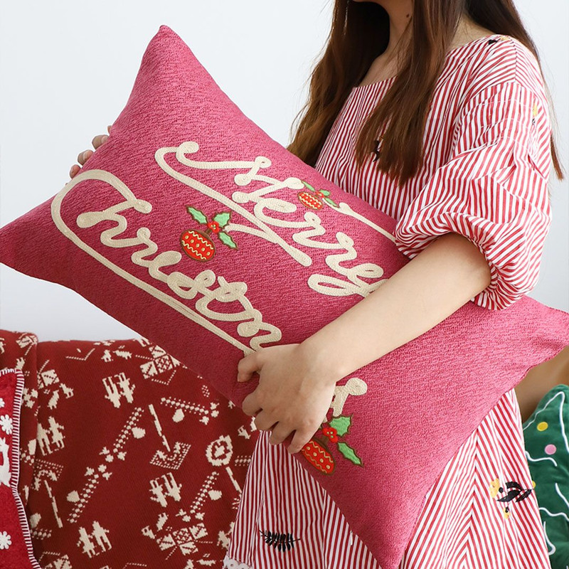SOGA 2X 40x60cm Elegant Merry Christmas Script Pillowcase 5