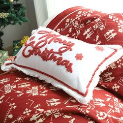 soga 2x 40x60cm bold "merry christmas" statement pillowcase
