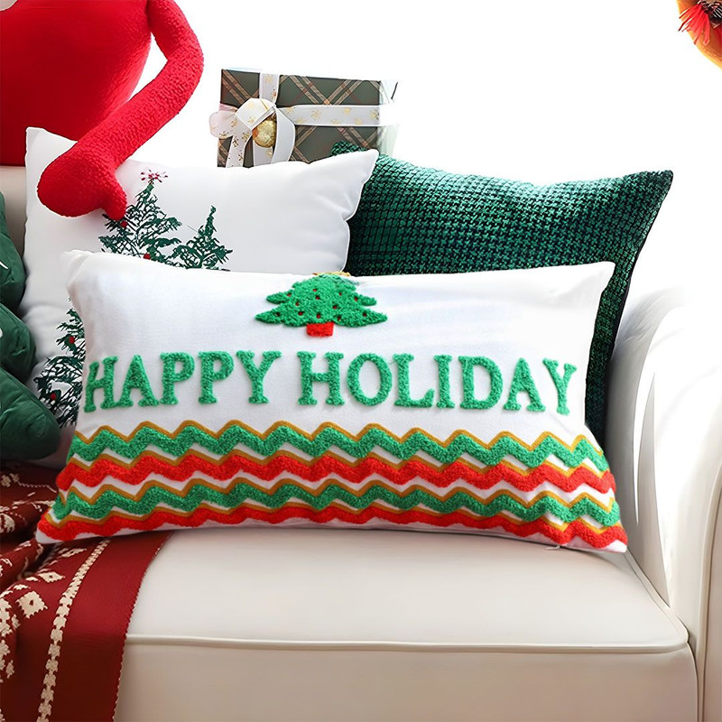 SOGA 2X 40x60cm Cheerful Happy Holidays Tree Pillowcase 6