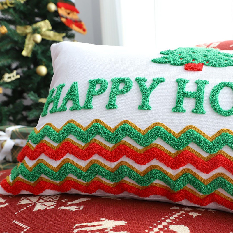SOGA 2X 40x60cm Cheerful Happy Holidays Tree Pillowcase 3