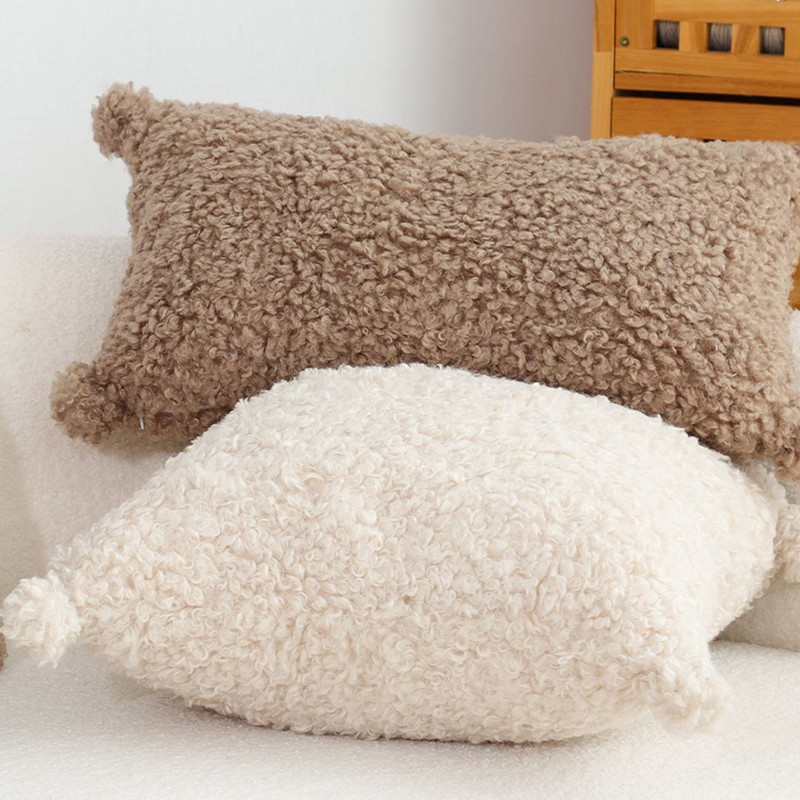 SOGA 2X 45cm Luxe Cream Boucle Pillowcase 4