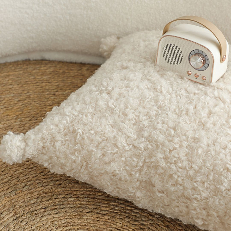 SOGA 2X 45cm Luxe Cream Boucle Pillowcase 5