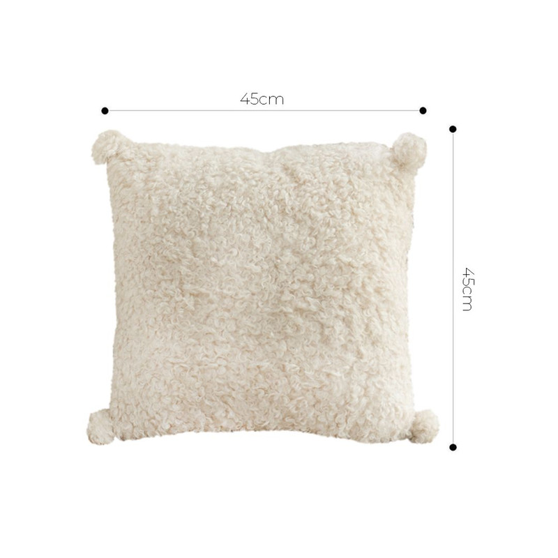 SOGA 2X 45cm Luxe Cream Boucle Pillowcase 2
