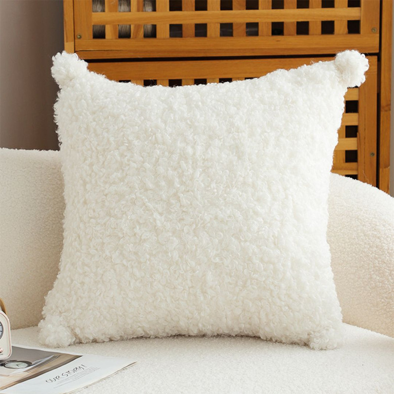 SOGA 2X 45cm Pure White Boucle Bliss Pillowcase 0
