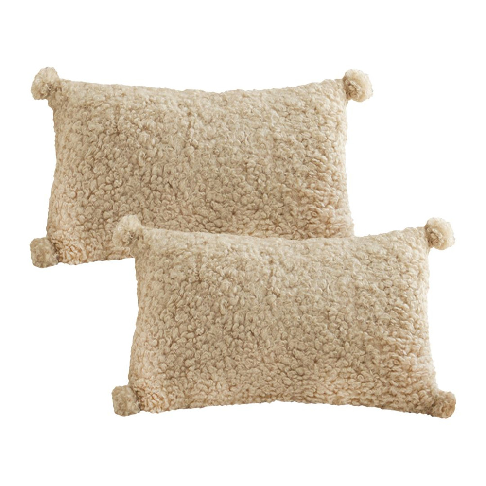 SOGA 2X 30x50cm Caramel Boucle Luxury Pillowcase 1