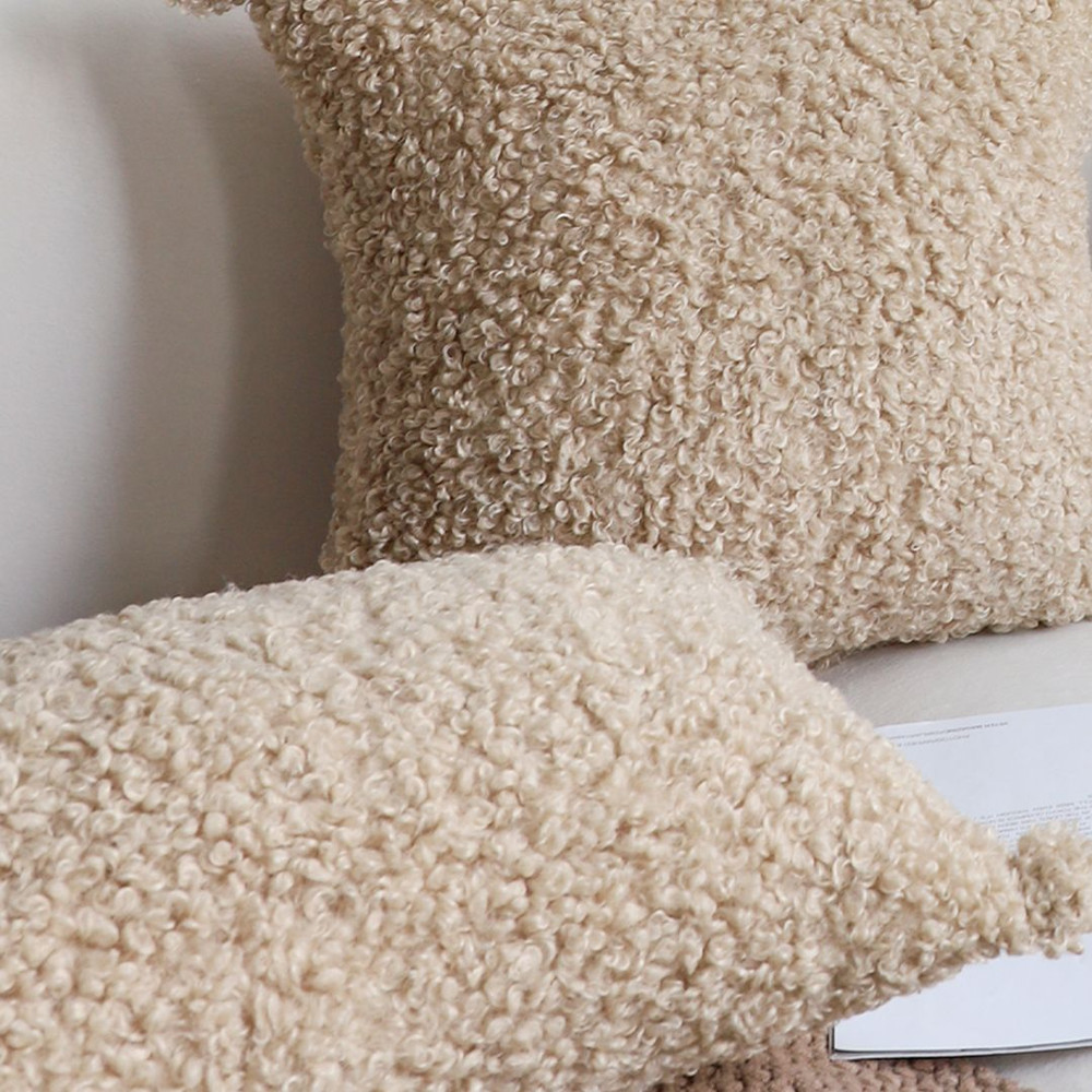 SOGA 2X 30x50cm Caramel Boucle Luxury Pillowcase 5