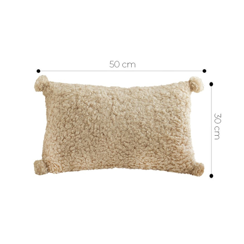 SOGA 2X 30x50cm Caramel Boucle Luxury Pillowcase 2
