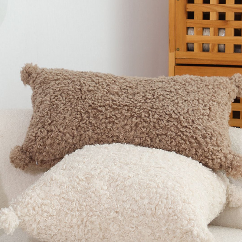 SOGA 2X 30x50cm Sage Green Textured Lumbar Pillow With Tassels 6