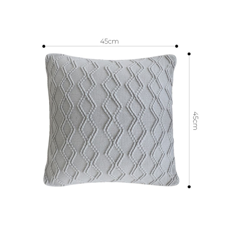 SOGA 2X 45cm Light Gray Diamond Knit Pillowcase 5