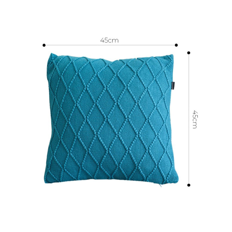 SOGA 2X 45cm Turquoise Diamond Knit Pillowcase 2