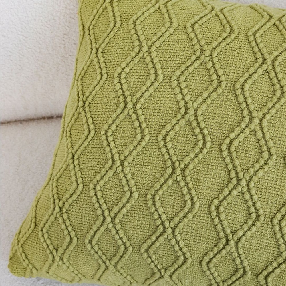 SOGA 2X 45cm Sage Green Cable Knit Pillow Cover 6