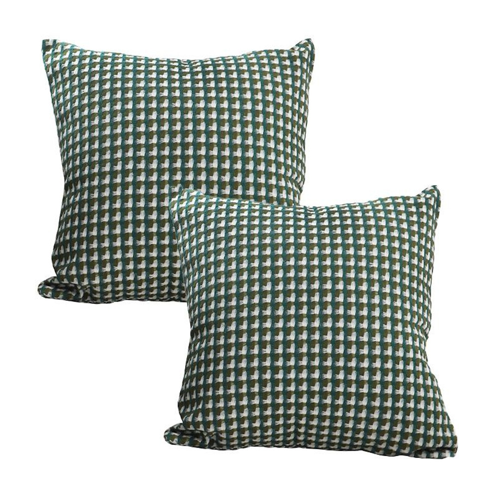 SOGA 2X 45cm Forest Green Geometric Pillow Cover 1