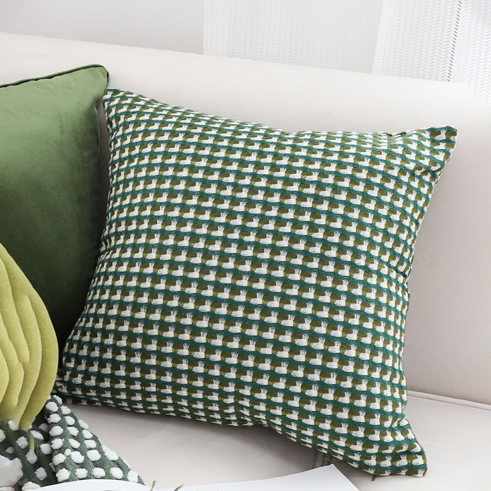 SOGA 2X 45cm Forest Green Geometric Pillow Cover 2
