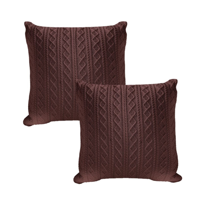 SOGA 2X 45cm Cable Knit Luxury Pillowcase 1