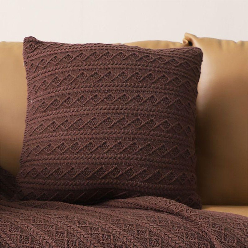 SOGA 2X 45cm Cable Knit Luxury Pillowcase 3