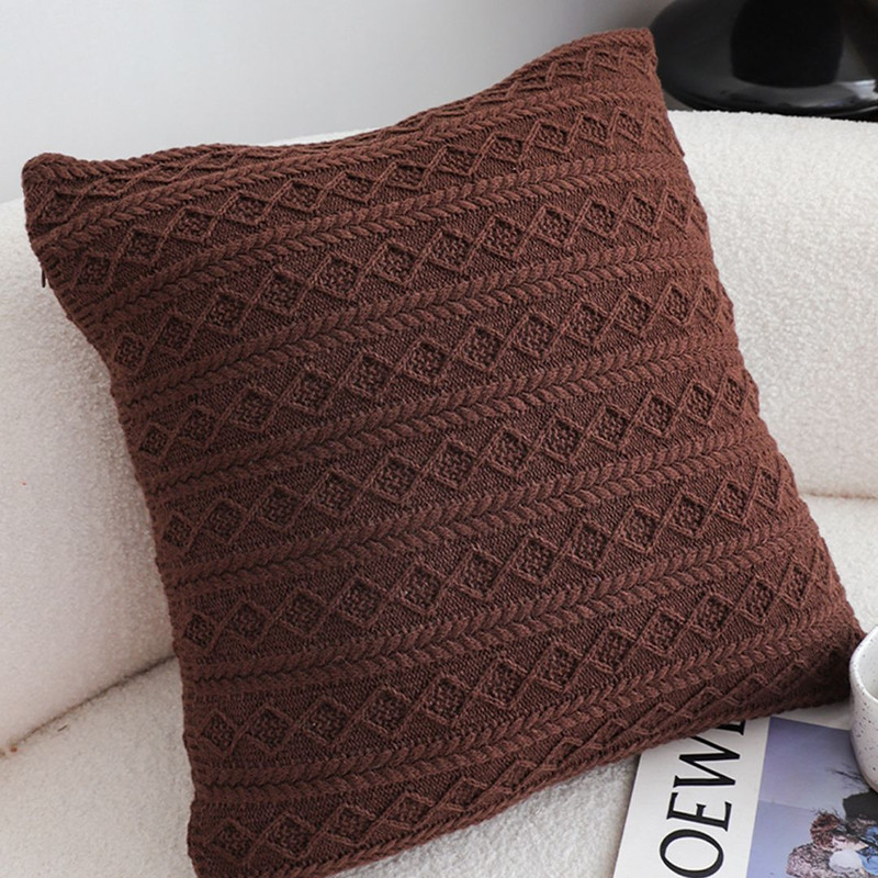 SOGA 2X 45cm Cable Knit Luxury Pillowcase 0