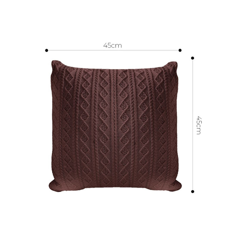 SOGA 2X 45cm Cable Knit Luxury Pillowcase 2