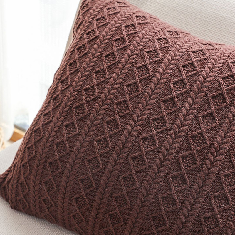 SOGA 2X 45cm Cable Knit Luxury Pillowcase 5