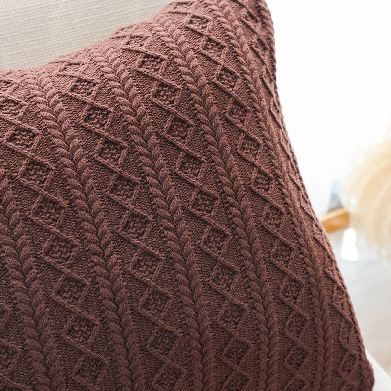 SOGA 2X 45cm Cable Knit Luxury Pillowcase 6