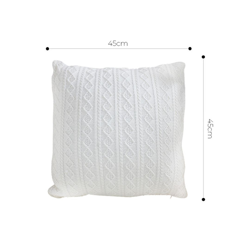SOGA 2X 45cm Cable Knit Pure Pillowcase 2
