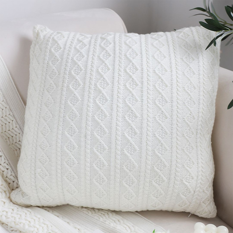SOGA 2X 45cm Cable Knit Pure Pillowcase 0