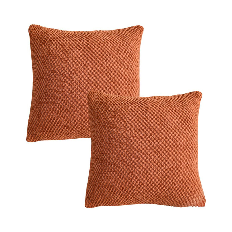 SOGA 2X 45cm Textured Terracotta Pillowcase 2