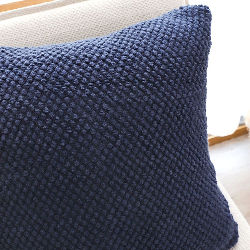 SOGA 2X 45cm Textured Navy Pillowcase 5
